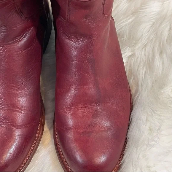 Frye Cherry Red Leather Riding Boots - Picture 13 of 13
